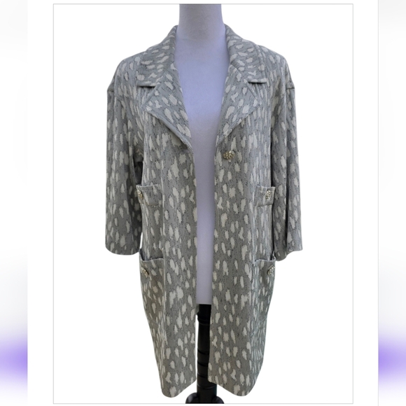 St John Couture For St John Boutiques Metallic Animal Print Blazer SZ 6 - Picture 16 of 16